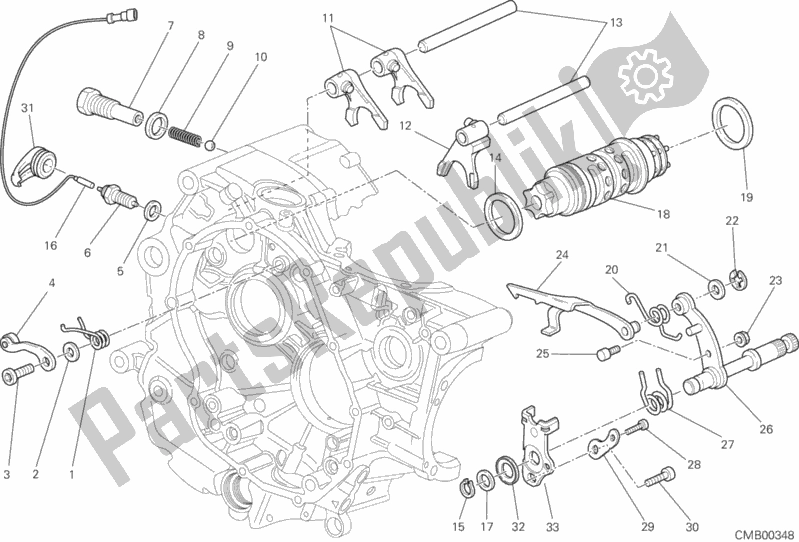 All parts for the Shift Cam - Fork of the Ducati Monster 795 ABS Corse Stripe CHN-Thailand 2014